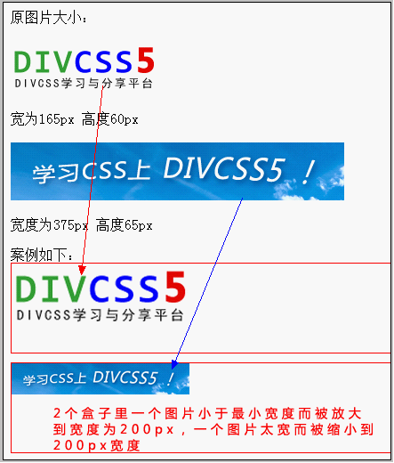 css div最小宽度最大宽度min-width max-width用法案例截图