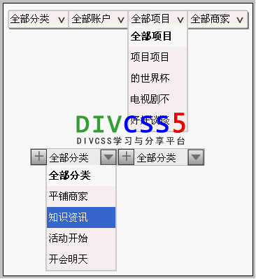 SELECT美化下拉菜单表单截图