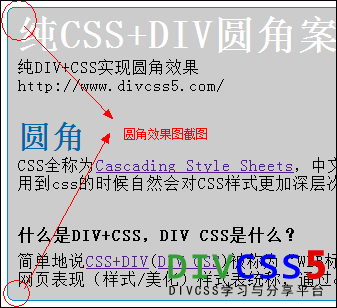 纯DIV CSS圆角效果截图