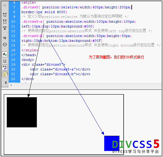 DIV CSS position绝对定位absolute relative教程篇