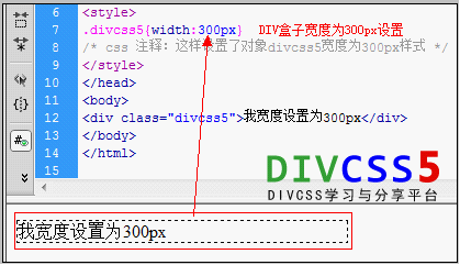 外部CSS宽度设置案例截图