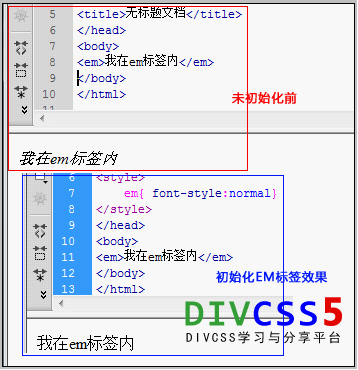 css初始化去掉em标签样式截图