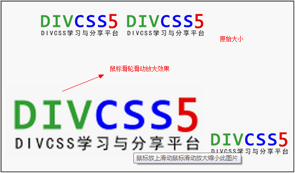 鼠标滑动缩放图片特效效果截图