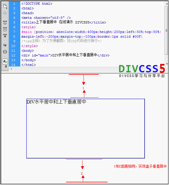 div+css实现div对象同时上下垂直居中和水平居中截图