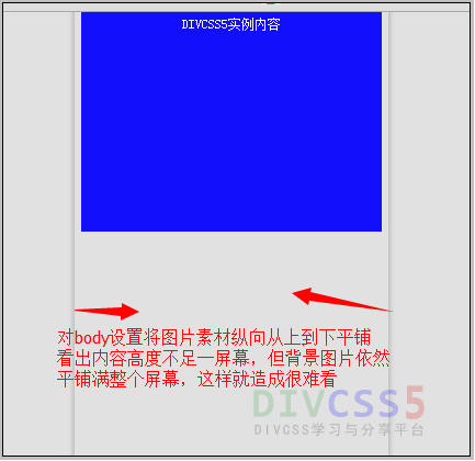 对body设置纵向平铺背景图片显示截图