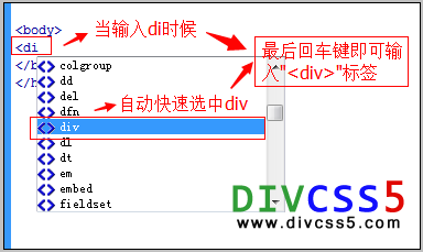 输入div标签示意图