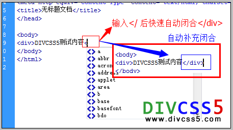 快速闭合标签输入方法