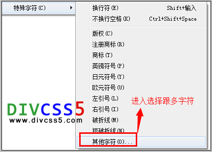 跟多其它字符选择