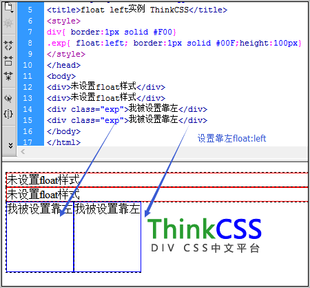 div css之float:left实例效果截图