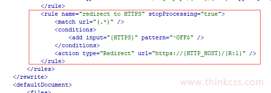 web.config配置HTTP 301重定向https写法