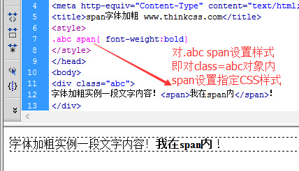 span成功设置字体加粗