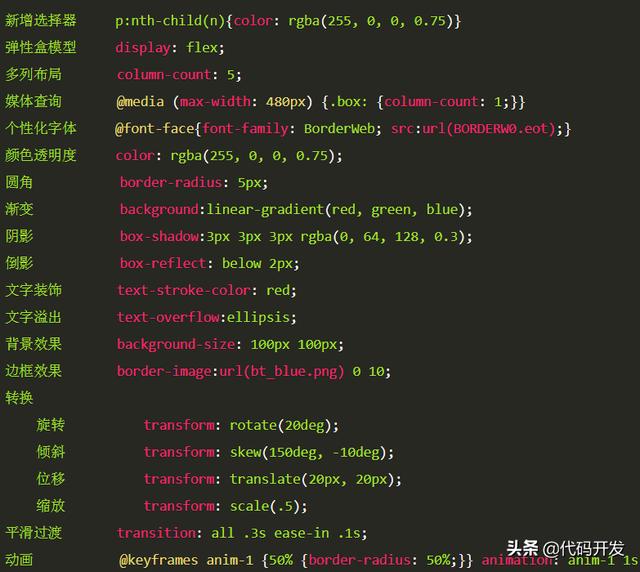 前端面试基础：CSS3有哪些新特性？ 每个特性举一个例子